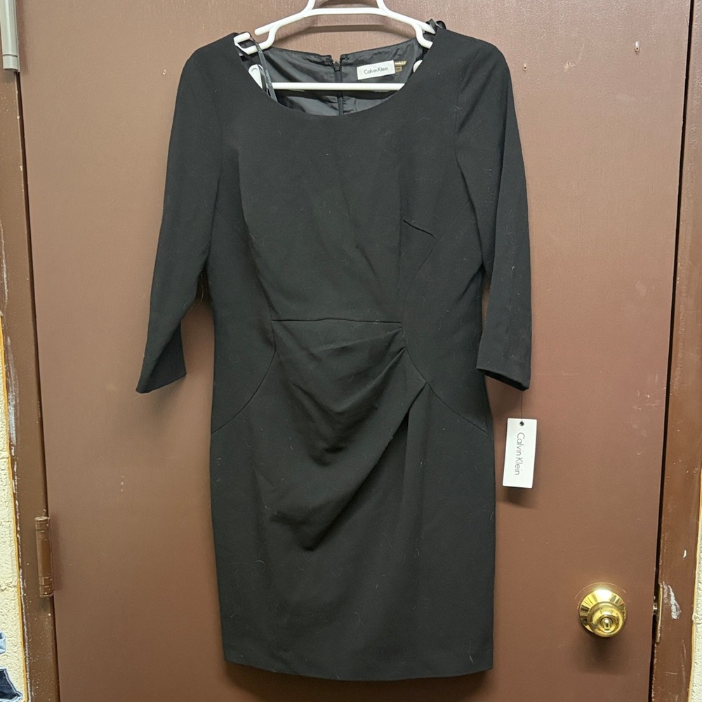 Calvin Klein Sophisticated Black Long Sleeve Dress